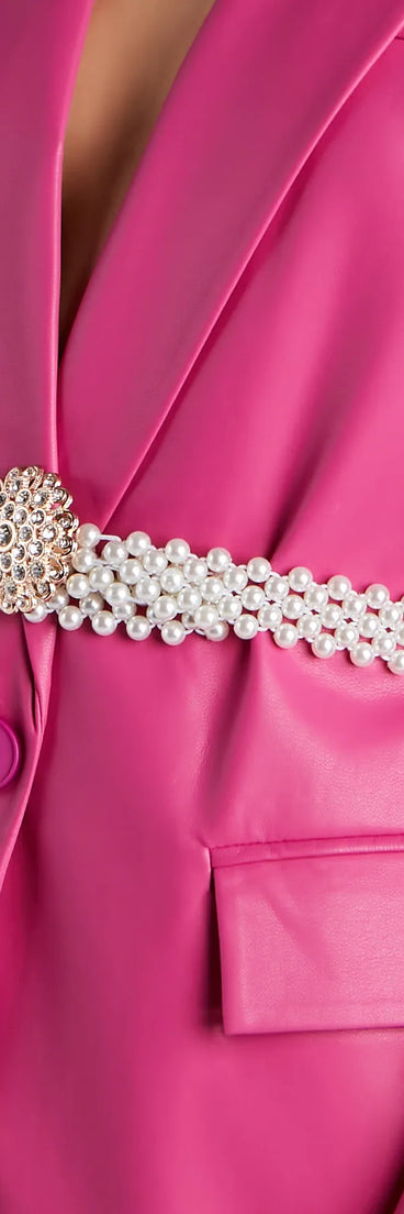 Trendy Elegance Rhinestone Pearl Belt