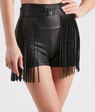 Festival Girl Faux Leather Fringe Belt