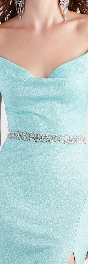 Forever Glitzy Rhinestone Floral Belt