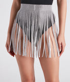 Festival Glam Rhinestone Fringe Belt