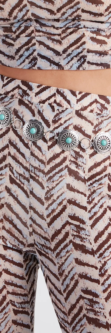 Western Vibes Turqouise Stone Chain Belt