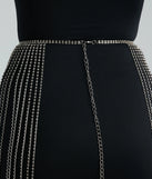 Endless Fun Rhinestone Fringe Skirt Belt