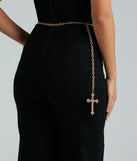 Bold And Glamorous Cross Charm Chain Belt