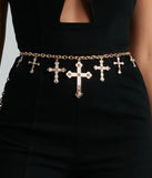 Bold And Glamorous Cross Charm Chain Belt