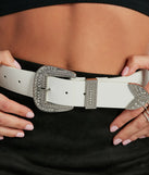 
Upgrade your style game for 2025 with the Go-To Companion Rhinestone Buckle Western Belt in white, perfect for any fashion-forward wardrobe.