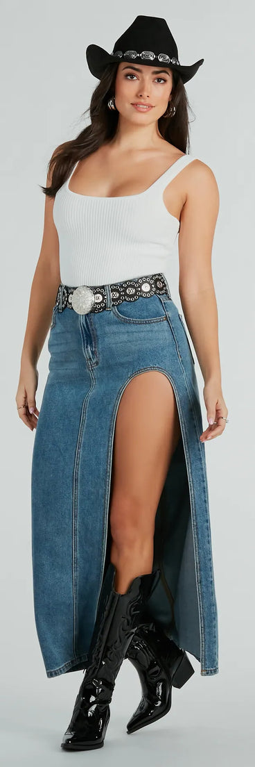 Ride Along Medallion Western Faux Leather Belt