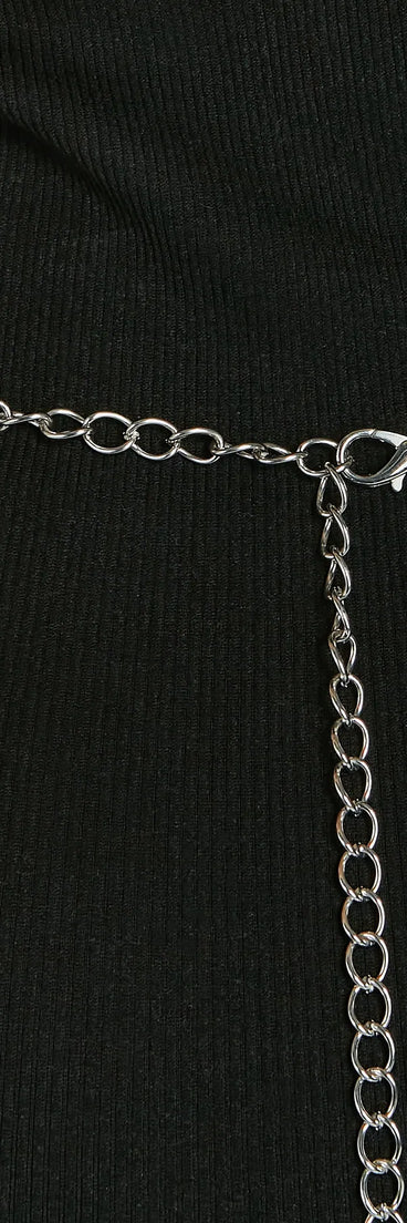 Bohemian Charm Butterfly Chain Belt, a trendy silver addition to women's going-out outfits, is ideal for Christmas party outfits, chic NYE attire, or winter night-out looks that keep you on-trend!