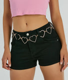 Sweet At Heart Rhinestone Chain Belt, a trendy gold addition to women's going-out outfits, is ideal for Christmas party outfits, chic NYE attire, or winter night-out looks that keep you on-trend!