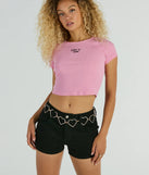 Sweet At Heart Rhinestone Chain Belt, a trendy gold addition to women's going-out outfits, is ideal for Christmas party outfits, chic NYE attire, or winter night-out looks that keep you on-trend!