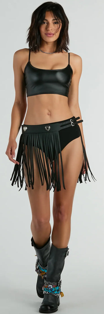 In Love With Country Heart Fringe Belt