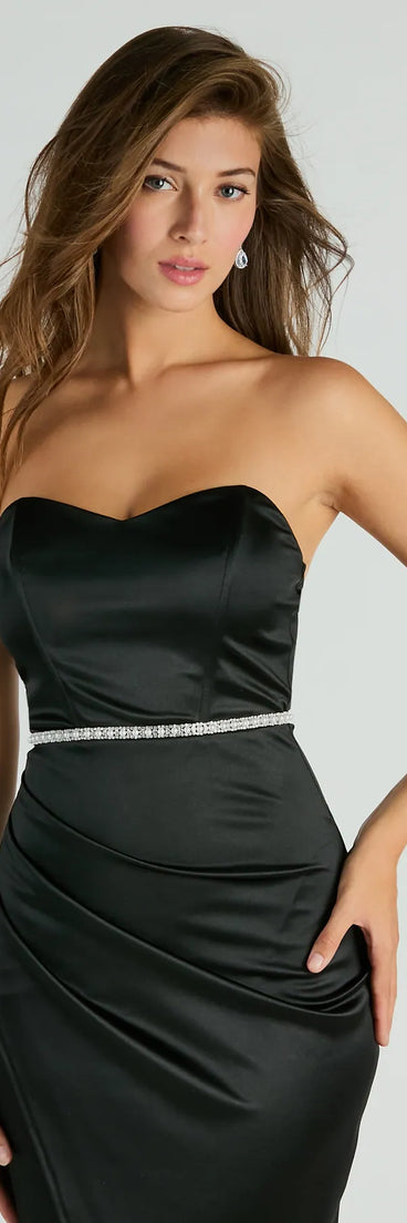 Luxe Sheen Dainty Pearl And Rhinestone Belt