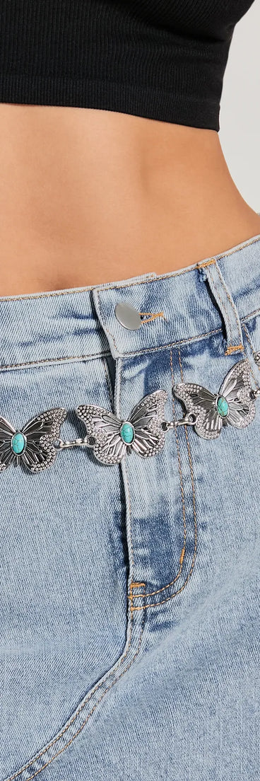 Western Chic Butterfly Chain Belt