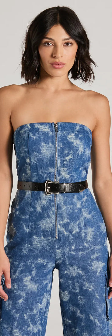 Sleek Faux Leather Western Belt