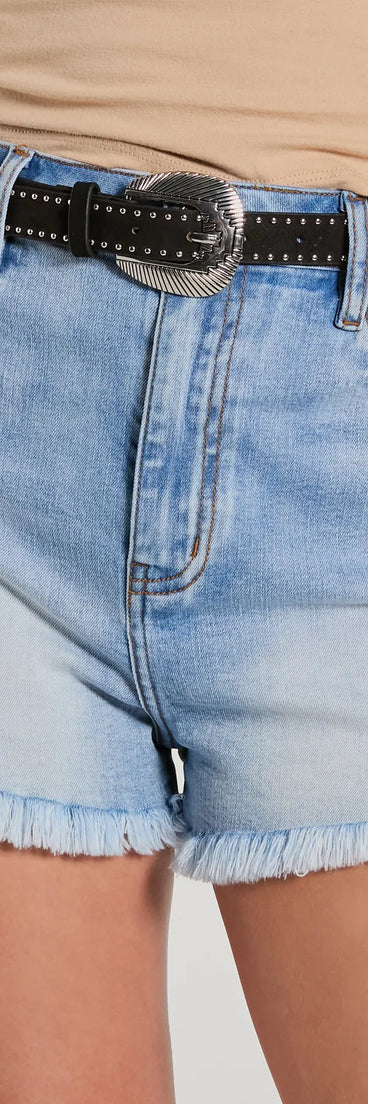 Lasso Up Western Faux Leather Studded Belt