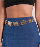 Riding Solo Rectangle Concho Chain Belt