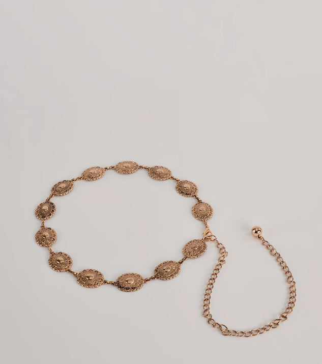 
Upgrade your style game for 2025 with the Western City Concho Chain Belt in gold, perfect for any fashion-forward wardrobe.