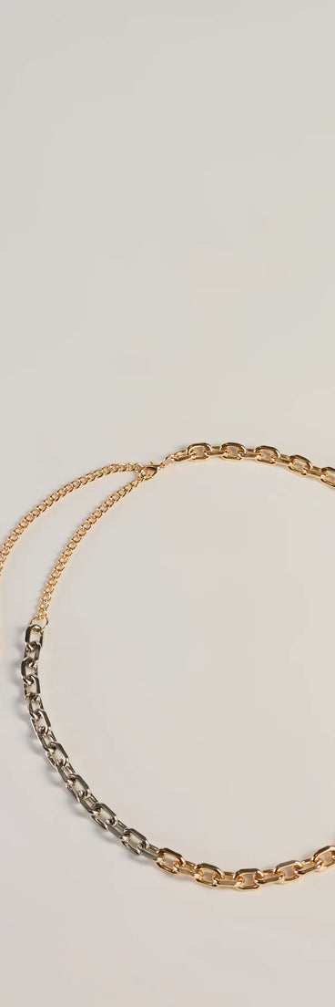 Edgy Fierce Mixed Metal Chain Link Belt