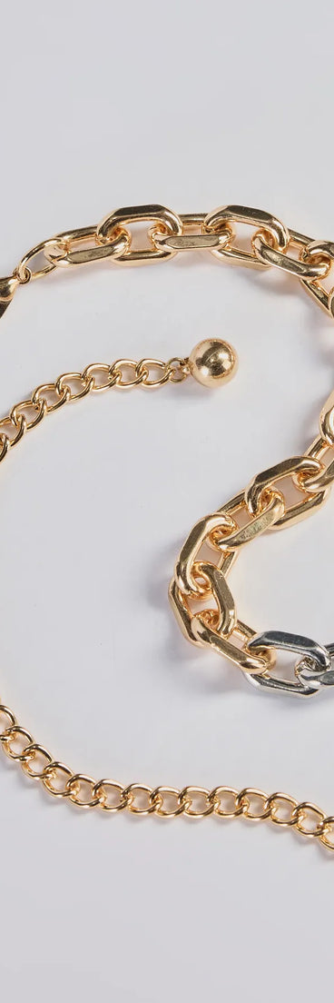 Edgy Fierce Mixed Metal Chain Link Belt