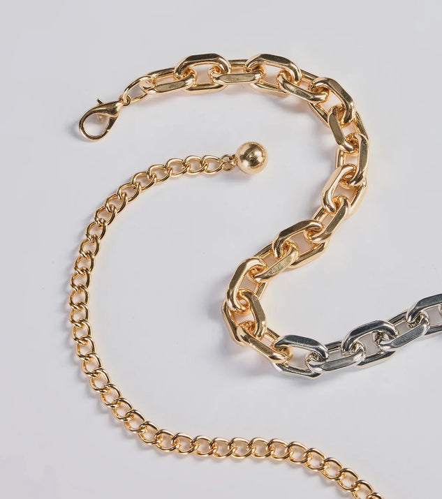 Edgy Fierce Mixed Metal Chain Link Belt | Windsor