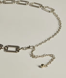 Sleek Trendsetter Textured Chain Belt, a trendy silver addition to women's going-out outfits, is ideal for Christmas party outfits, chic NYE attire, or winter night-out looks that keep you on-trend!