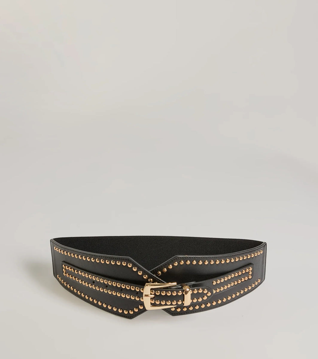 REBEL BLACK LEATHER BELT