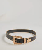 Country Chic Western Embossed Faux Leather Belt