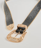 Country Chic Western Embossed Faux Leather Belt