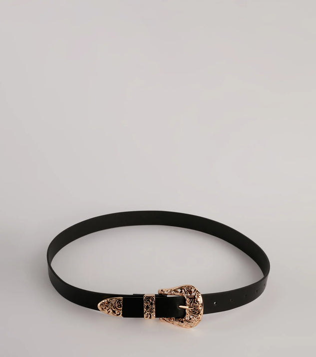 Let's Ride Western Faux Leather Belt
