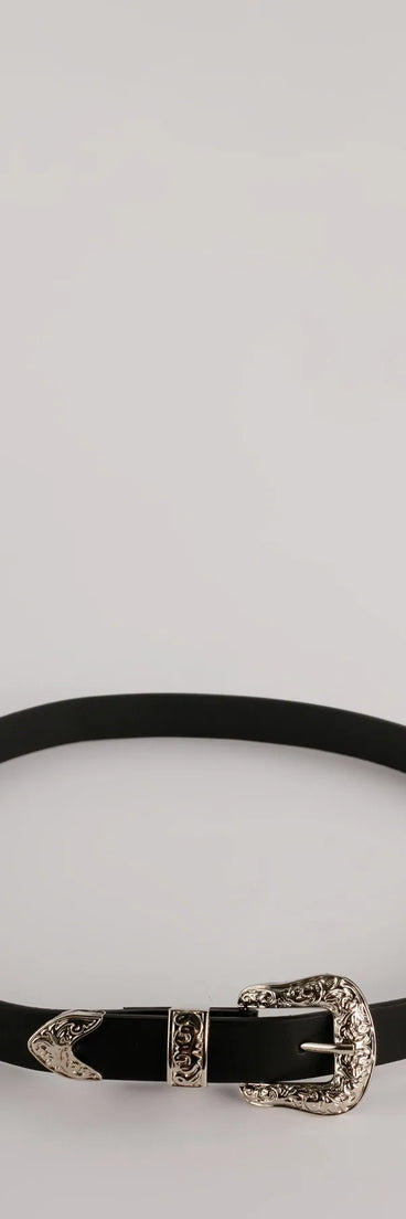 Cute Meets Country Western Faux Leather Belt