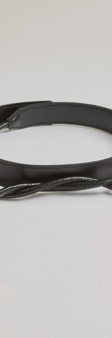 Sealed With Glam Faux Leather Belt, a trendy black addition to women's going-out outfits, is ideal for Christmas party outfits, chic NYE attire, or winter night-out looks that keep you on-trend!