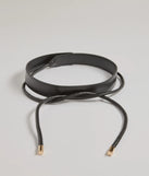 Sealed With Glam Faux Leather Belt, a trendy black addition to women's going-out outfits, is ideal for Christmas party outfits, chic NYE attire, or winter night-out looks that keep you on-trend!