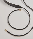 Sealed With Glam Faux Leather Belt, a trendy black addition to women's going-out outfits, is ideal for Christmas party outfits, chic NYE attire, or winter night-out looks that keep you on-trend!