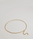 Stylishly Sleek Chain-Link Belt, a trendy gold addition to women's going-out outfits, is ideal for Christmas party outfits, chic NYE attire, or winter night-out looks that keep you on-trend!
