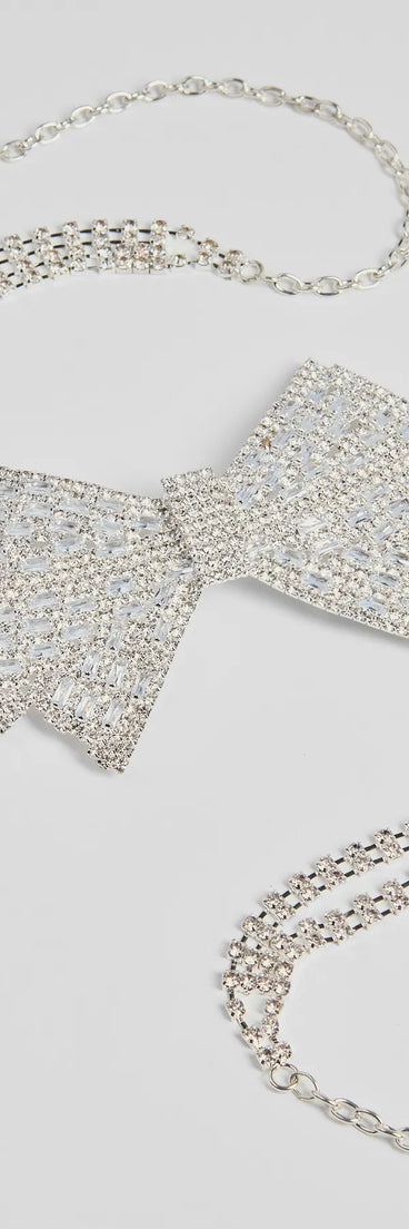 Sealed In Luxe Rhinestone Bow Belt