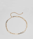 Chic Muse Paper Clip Metal Chain Belt