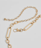 Chic Muse Paper Clip Metal Chain Belt