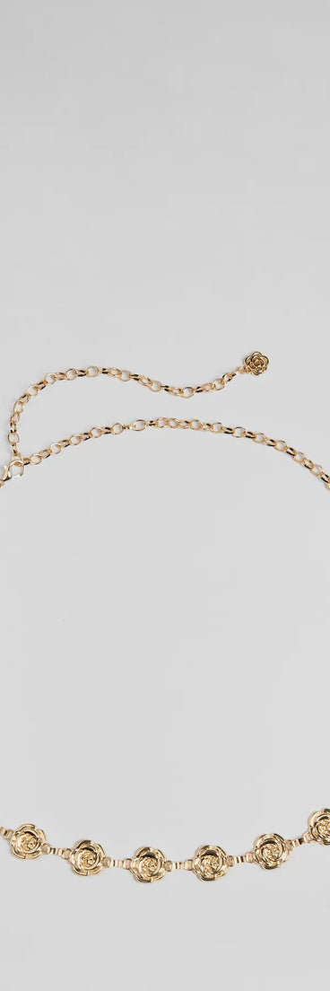 Decadent Rosette Chain Belt
