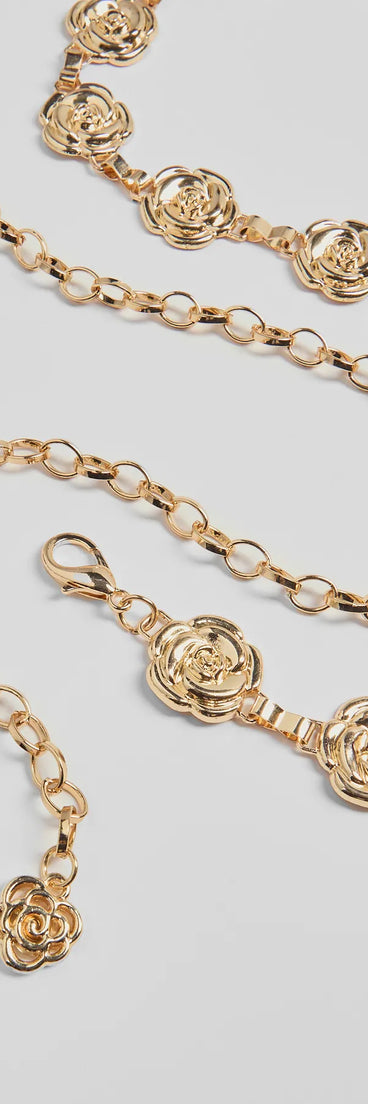 Decadent Rosette Chain Belt