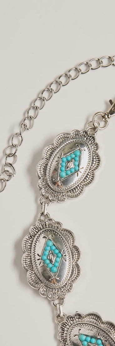 
Upgrade your style game for 2025 with the Western Spirit Concho Stone Belt in silver, perfect for any fashion-forward wardrobe.