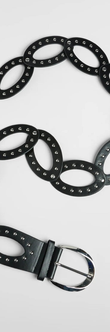 Edgy Approach Studded Oval Belt
