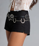 The Main Attraction Cross Metal Belt in black brings edge and energy to your vibe, ready to elevate any festival look or concert outfit.