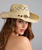 Chic Beaded Straw Cowboy Hat
