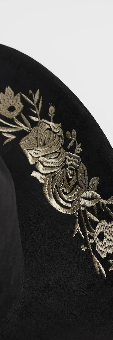 Western Blooms Embroidered Rose Cowboy Hat
