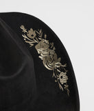 Western Blooms Embroidered Rose Cowboy Hat