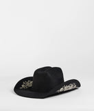 Western Blooms Embroidered Rose Cowboy Hat