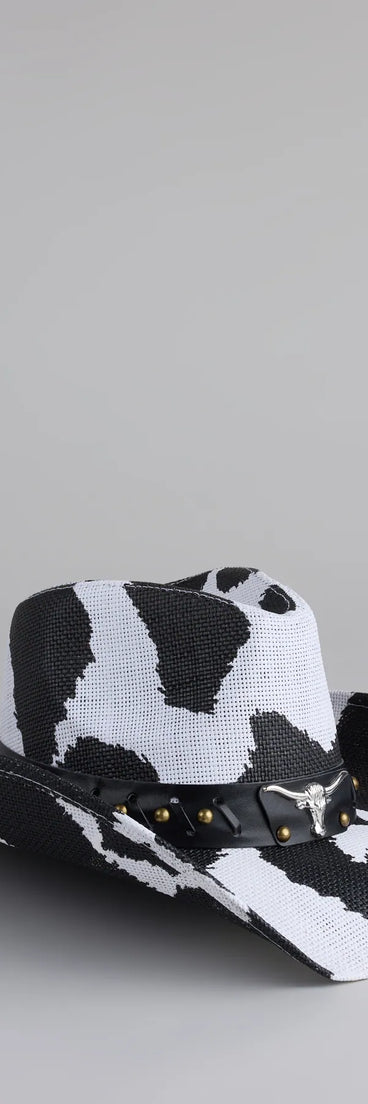 Saddle Up Cow Print Cowboy Hat