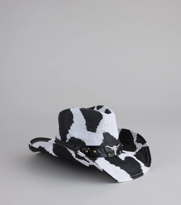 Saddle Up Cow Print Cowboy Hat