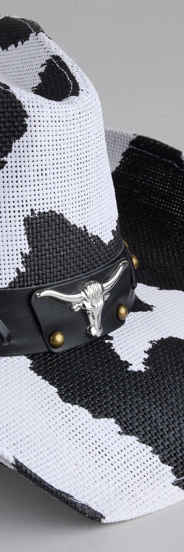 Saddle Up Cow Print Cowboy Hat