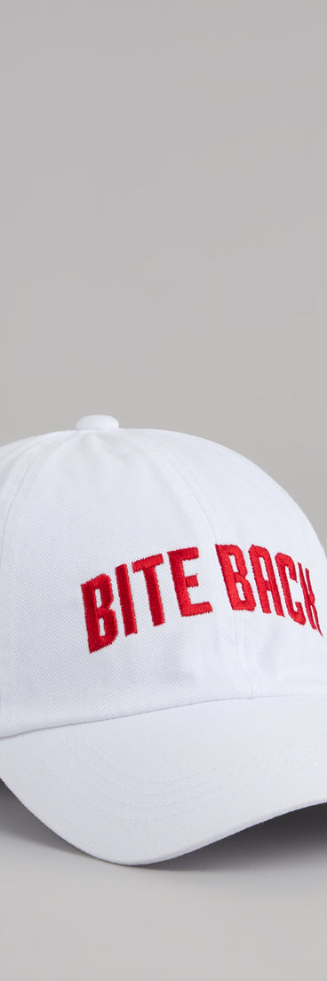 Style your vibe in seconds with the Bite Back Baseball Cap, a fashion accessories essential that completes any outfit with ease.