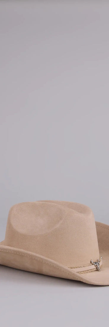 Bullseye Faux Suede Cowboy Hat
